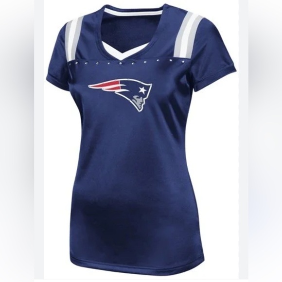New England Patriots Draft Me NFL Short Sleeve Jersey Top Size M ❤️🤍💙 - Picture 1 of 6